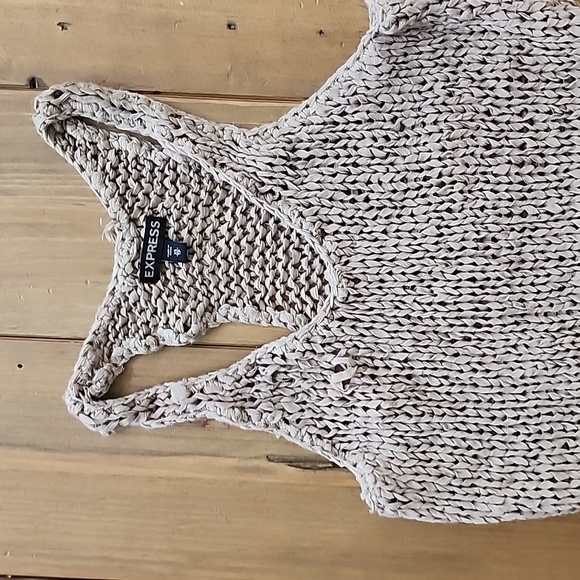 Express Brown Nude Knit Tank Top - Picture 2 of 8